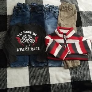 Jeans, sweatshirt and shirt